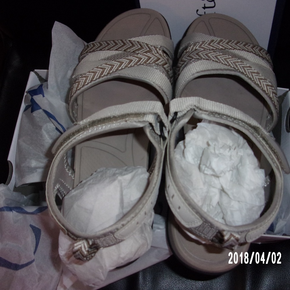 Rubber sole New beige/taupe sandals size 10